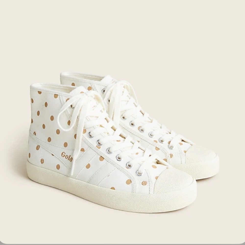 NIB Gola® for J. Crew Coaster High-Top Sneakers in Gold Polka Dot